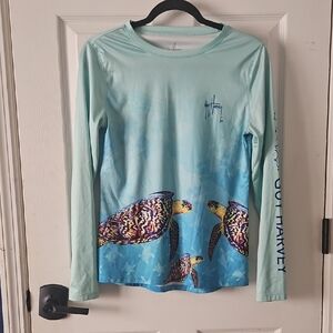 Guy Harvey Aqua Sea Turtle Graphic Shirt